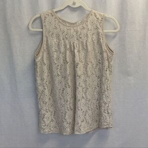 Eve and Maddie Eyelet Lace Tank in Ivory